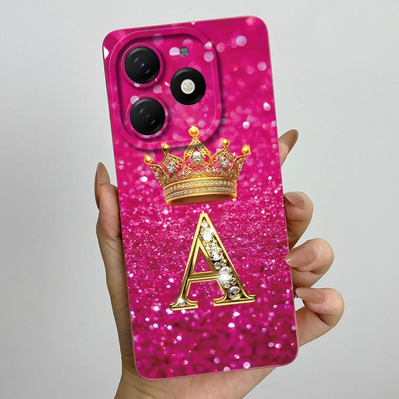 For Infinix Smart 8 Case X6525 Crown Letter Soft Phone Cases For Infinix Smart 8 Pro Smart8 HD PLUS Camera Protection Back Cover