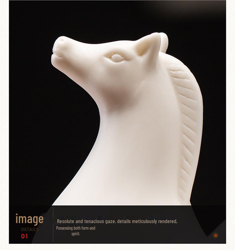 Little Tang Horse Ceramic Tea Pet Ornament - Zodiac Personality Tea Set Accessory for Decoration