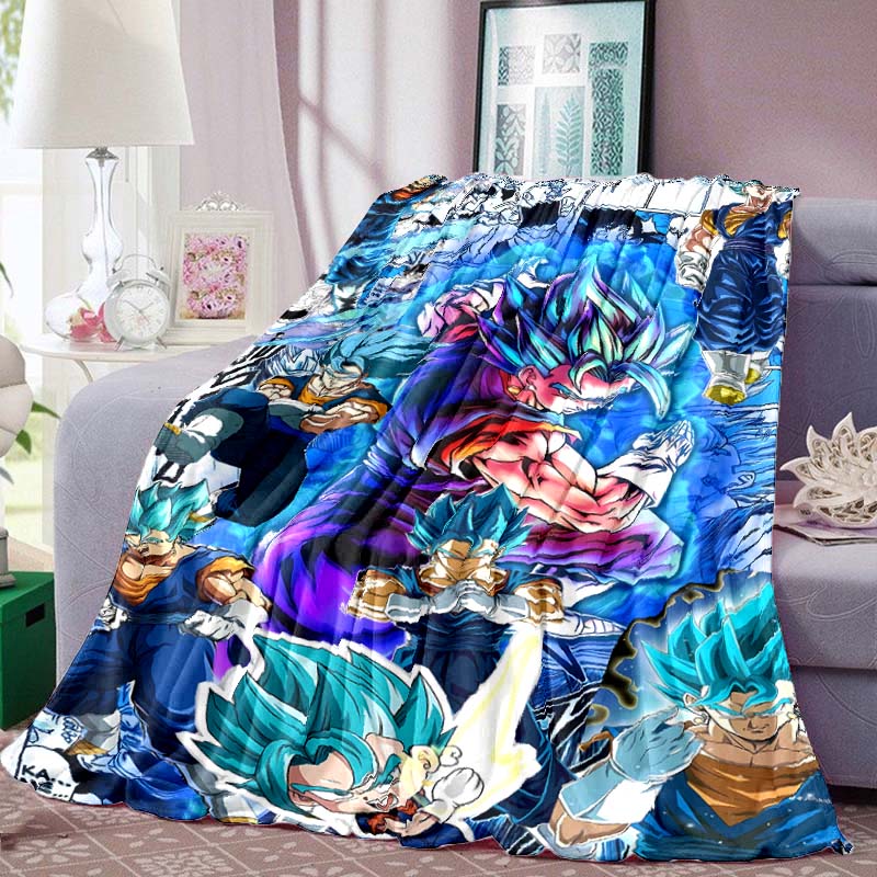 Dragon Ball Anime Print Blanket Warm Comfortable Flannel Blanket for Bedrooms, Sofas, Beds, Chairs, Picnics, Travel-LXR7