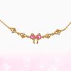 Nuovo Bracciale alla Moda Y2K Raffinato Rosa Dolce Zircone Fiocco Cuore d'Amore Catena per Donne Ragazze Festa Regalo di Compleanno Gioielli