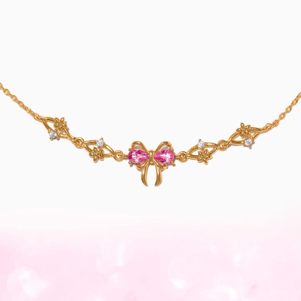 Nuovo Bracciale alla Moda Y2K Raffinato Rosa Dolce Zircone Fiocco Cuore d'Amore Catena per Donne Ragazze Festa Regalo di Compleanno Gioielli
