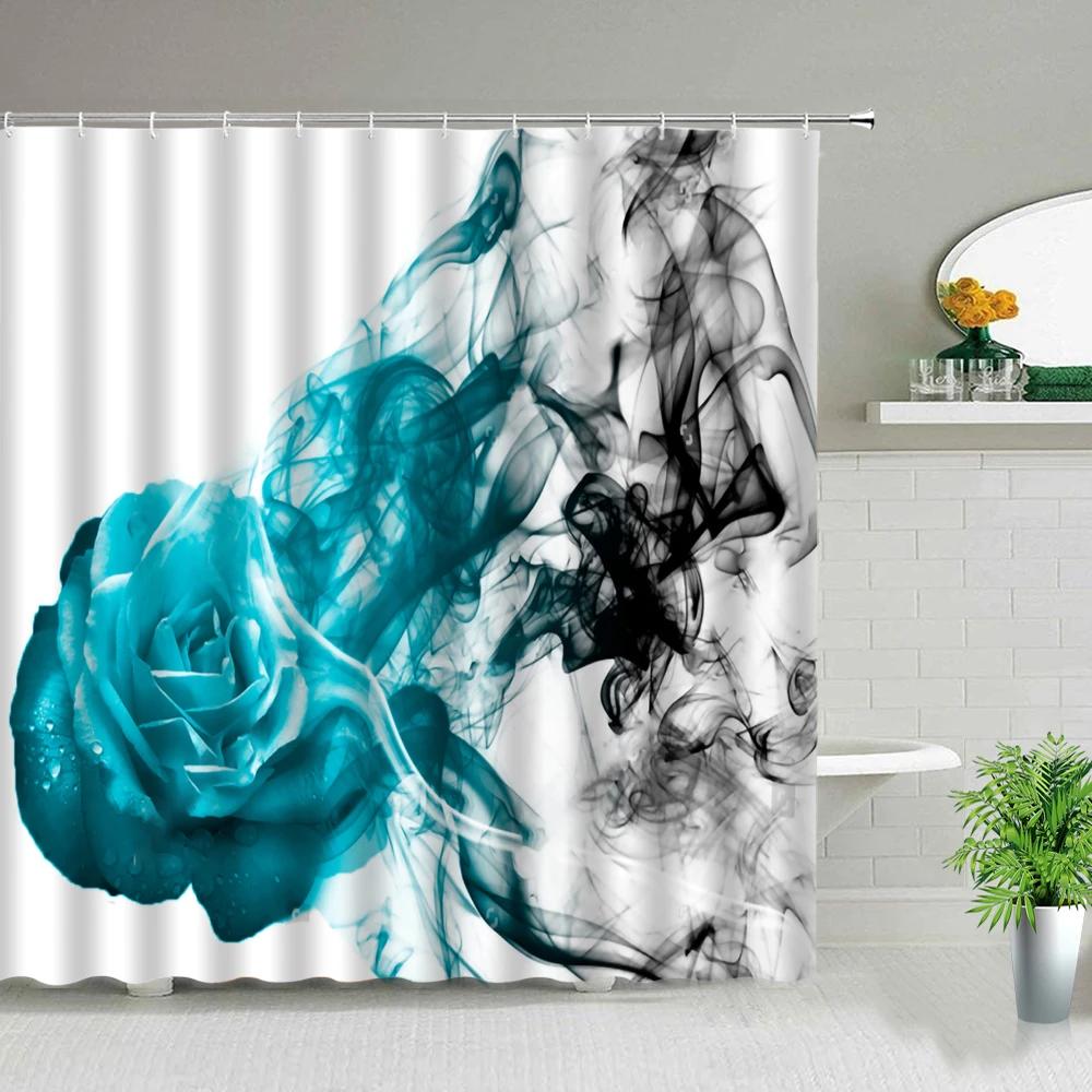 Creativity Wooden Background Flower Butterfly Shower Curtain Floral Plant Scenery Bathroom Screens Bathtub Decor Cloth Curtains