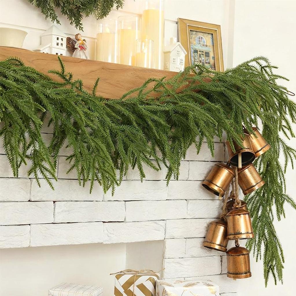 Christmas Cedar Garland Holiday Party Decor Artificial Greenery Garland For Winter For Outdoor Indoor Porches Fireplaces Front