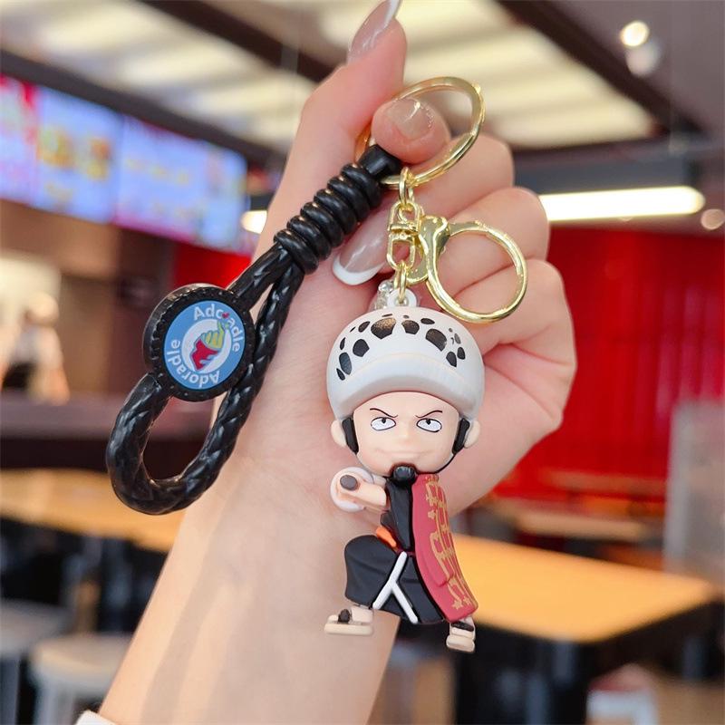 Cartoon One Piece Keychain: PVC Figurine Charm for Bags & Cars, Cute Gift