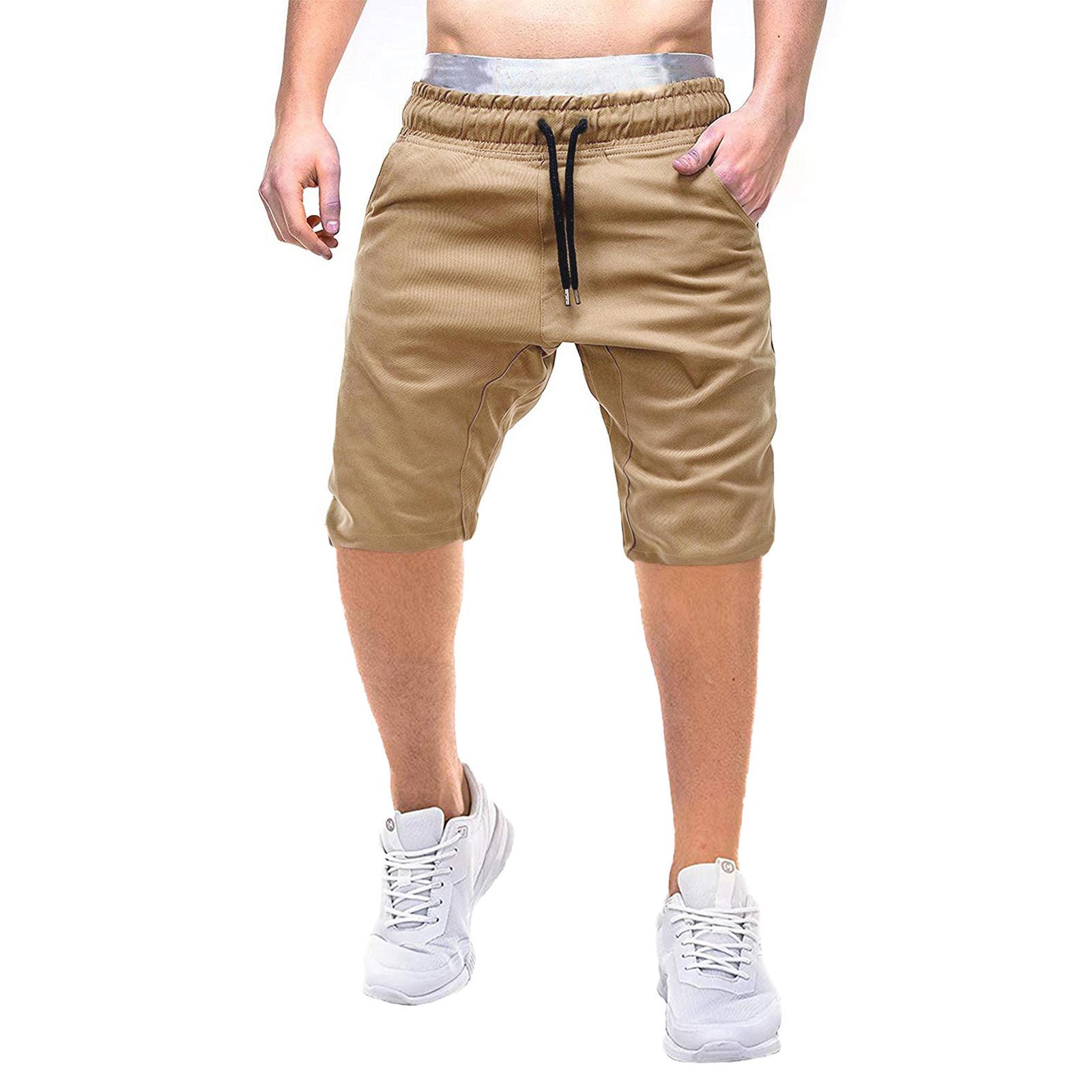 

Men s Sport Color Bandage Casual Loose Sweatpants Drawstring Shorts Pant XL хакі