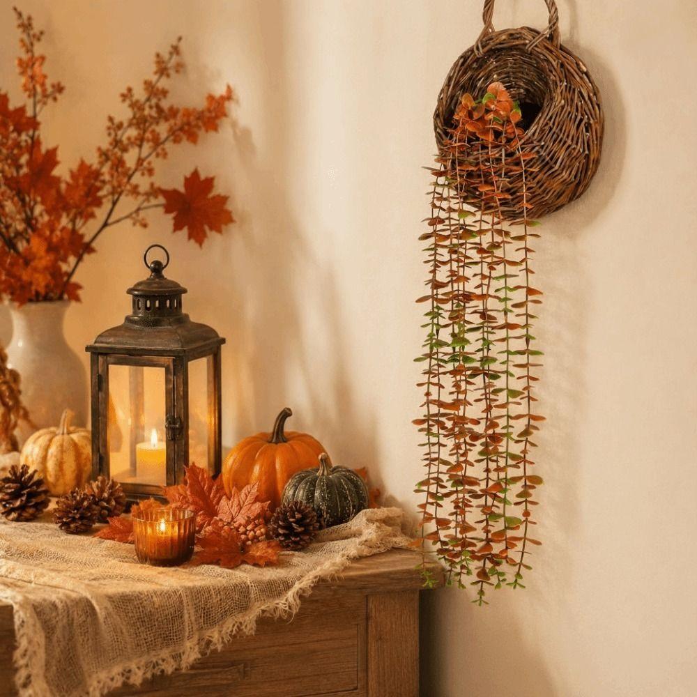 Rattan Material Artificial Rattan Plant Artificial Eucalyptus Plant  Home Shelf Decor