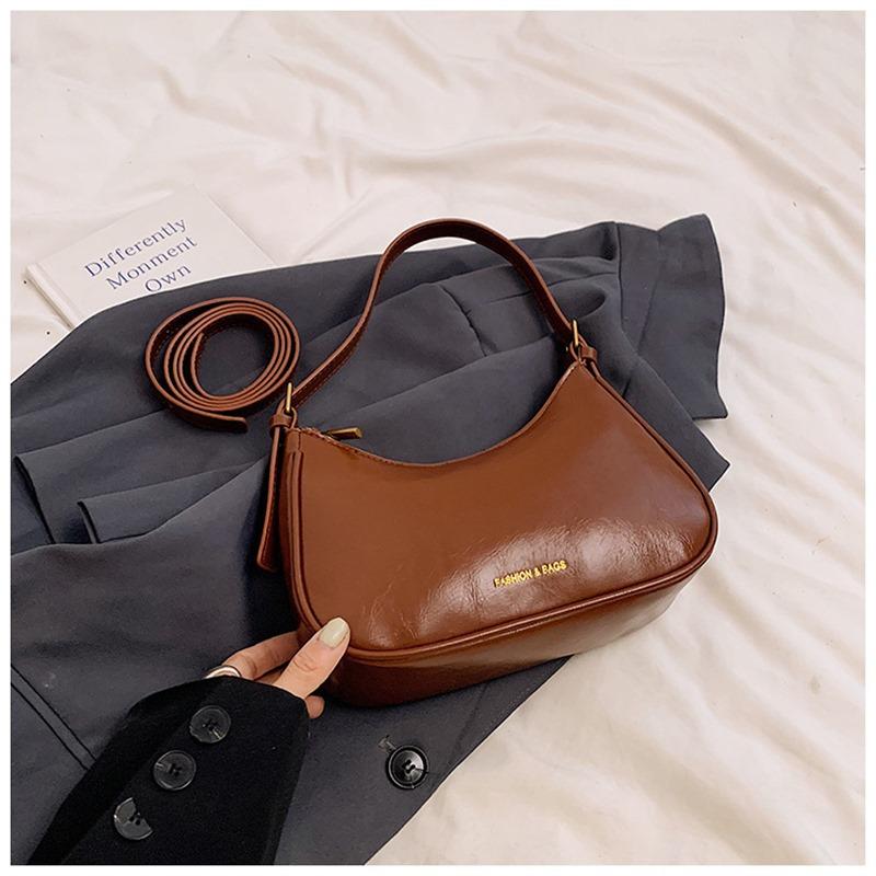 Simple Underarm Bag Texture Bag Fashionable New Bag Women's Fashion Popular Shoulder Bag Baguette Dumpling Bag