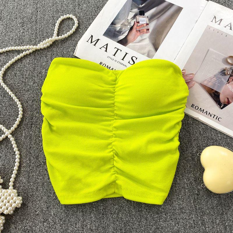 Pure Sweet Sexy Sexy Short Chest-Wrapped Vest Women's Outerwear Stylish Silm Bottoming Sleeveless Tube Top Tops