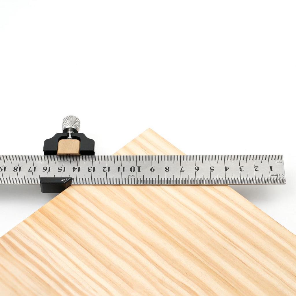 Steel Ruler Positioning Block - 45° Marking Card Positioner & Limit Slider