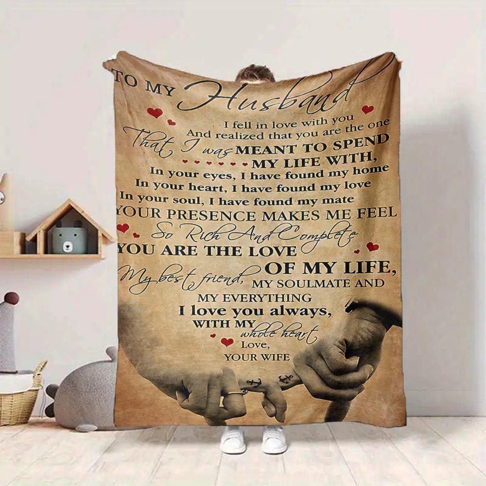 1pc Love Life Blanket, Lightweight Flannel Throw Blanket For Sofa, Bed, Travel, Camping, Living Room, Office238