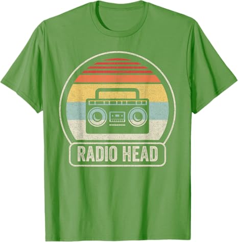 Retro Vintage Radio Head Unisex Adults Black Short Sleeve Classic Fit TShirt Music Streetwear Clothes Novelty Gift Y2k Graphic