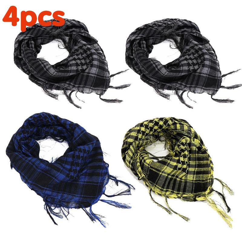 134Pcs Unisex Lightweight Plaid Fringed Arabian Desert Scarf Soft Tactical Scarf Men Ladies Turban Shawl Airsoft Pain