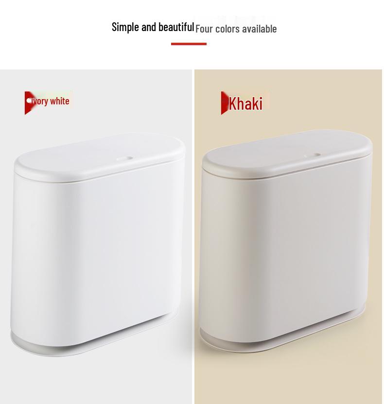 Creative Plastic Wet-Dry Separation Trash Can with Lid and Press-Type Garbage Bag Support.