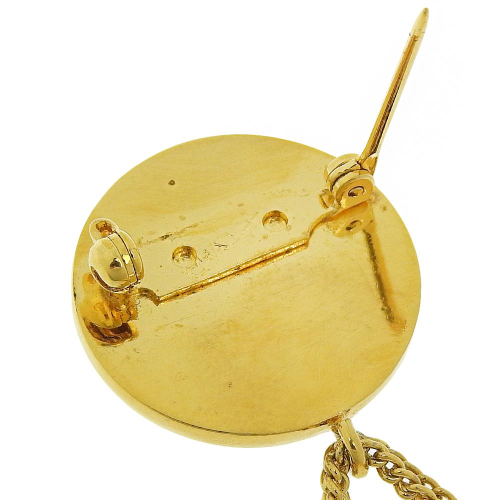 CHANEL Bag motif Brooch COCO Mark Matelasse Plated Gold 19g Women Used