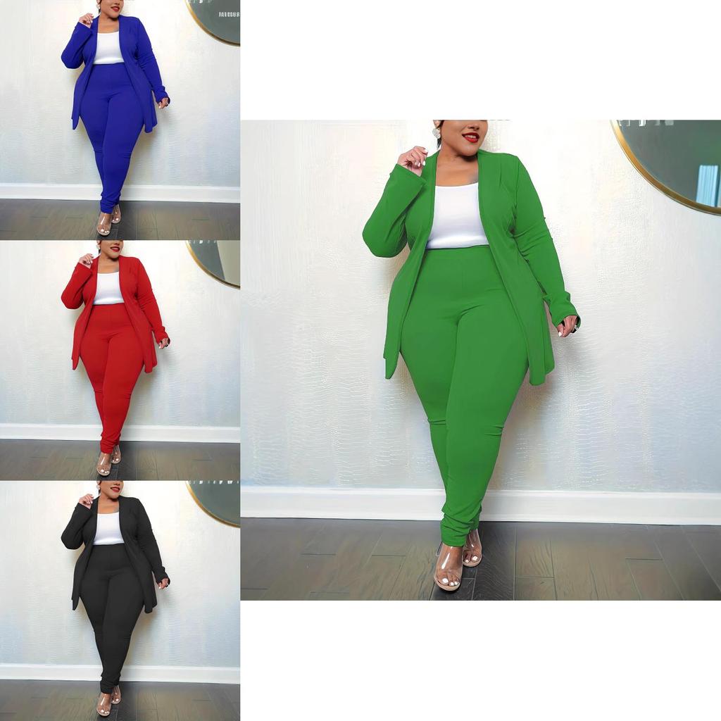 Plus Size Womens Blazer Long Sleeve Casual Suit With Polyester Fabric For Office Wear