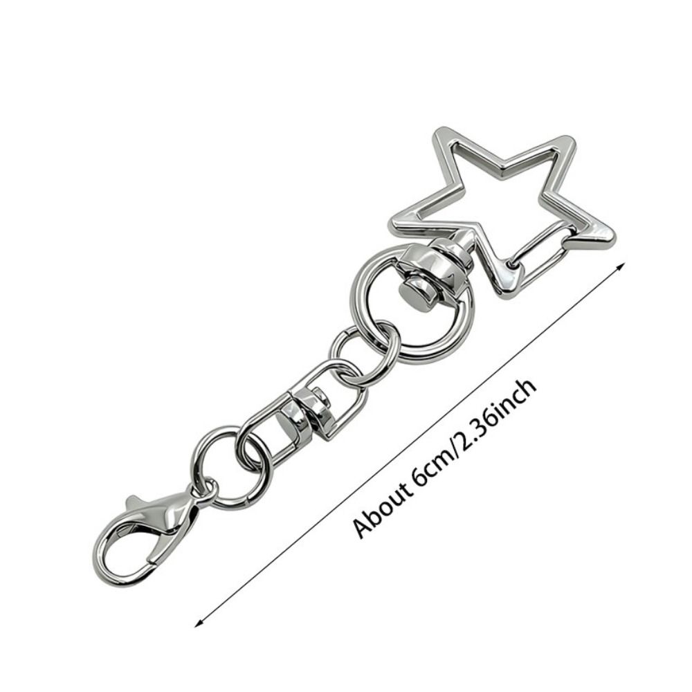10Pcs 360 Rotate Keyring Pendant Star Heart Keychain DIY Accessories  Doll Hanging