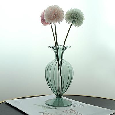 Ozdoba do domu Wazon z przezroczystego szkła Kolorowy wazon szklany z dużym brzuchem Prosty wazon szklany z dużym brzuchem Vintage