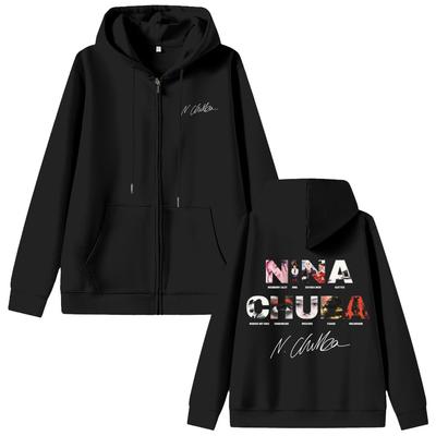 Singer Nina Chuba Music Album Cover Graphic Zipper Hoodie Men Women Jacket Unisex Oversized Streetwear