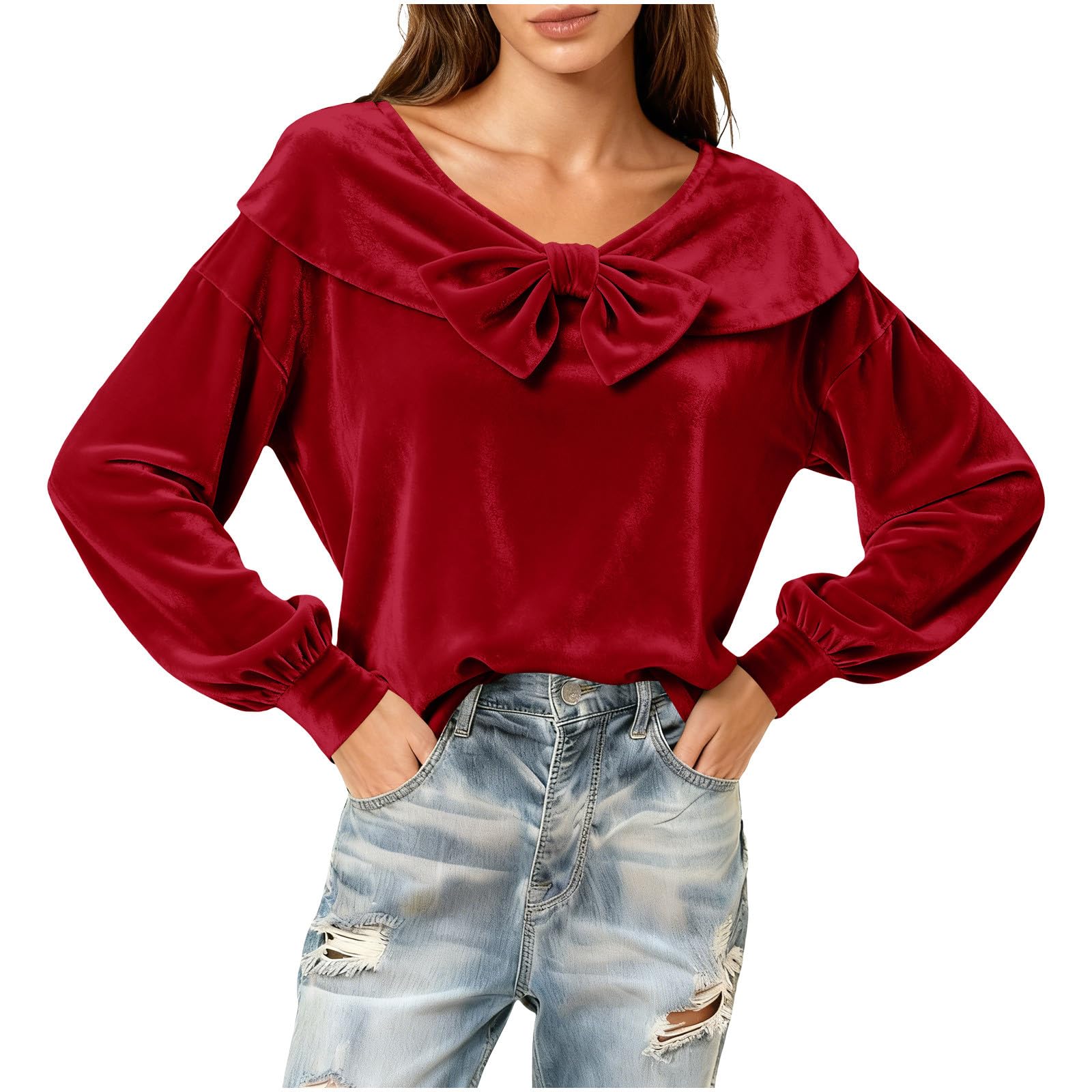 Women s Color Gold Velvet Round Neck T,shirt Pullover Top M