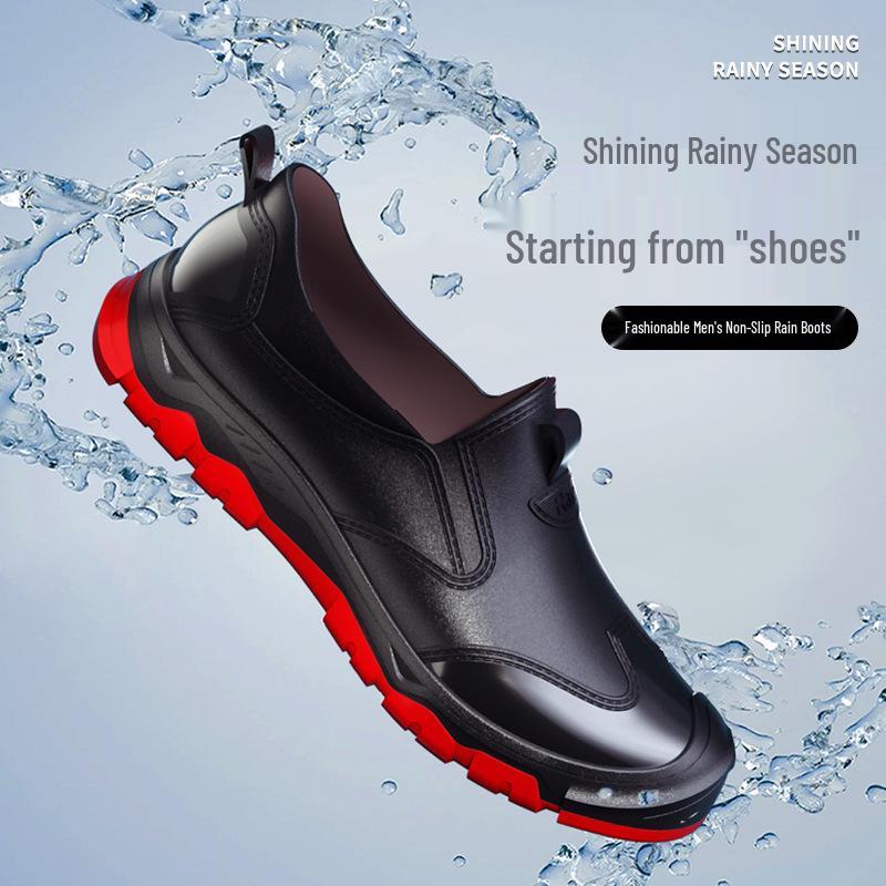 Men's Trendy Slip-On Non-Slip Rain Sneakers - Outdoor Low-Top Water Shoes