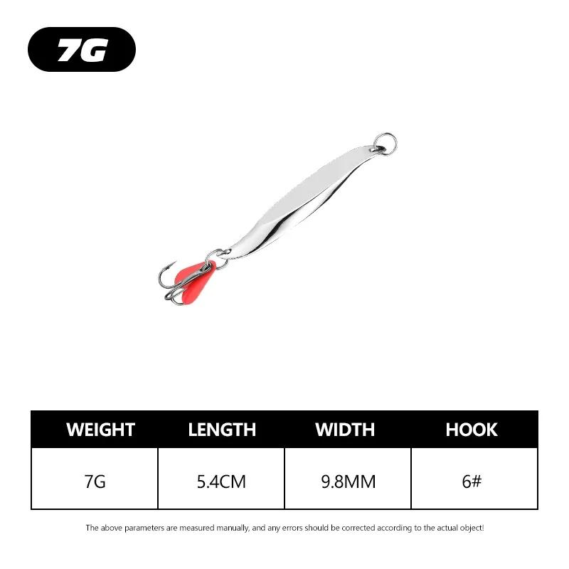 

1× #7g/10g/18g/28g S-shaped Oblique Cut Angle Flash Iron Plate Lure Fishing Baits Trolling Red Heart Metal Jig Sea Fishing Lure
