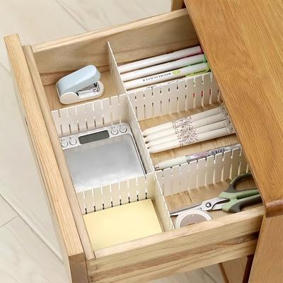 4pcs/set Adjustable Drawer Divider Board DIY Drawer Plastic Grid Storage Organizer Board Space-saving Separator Board