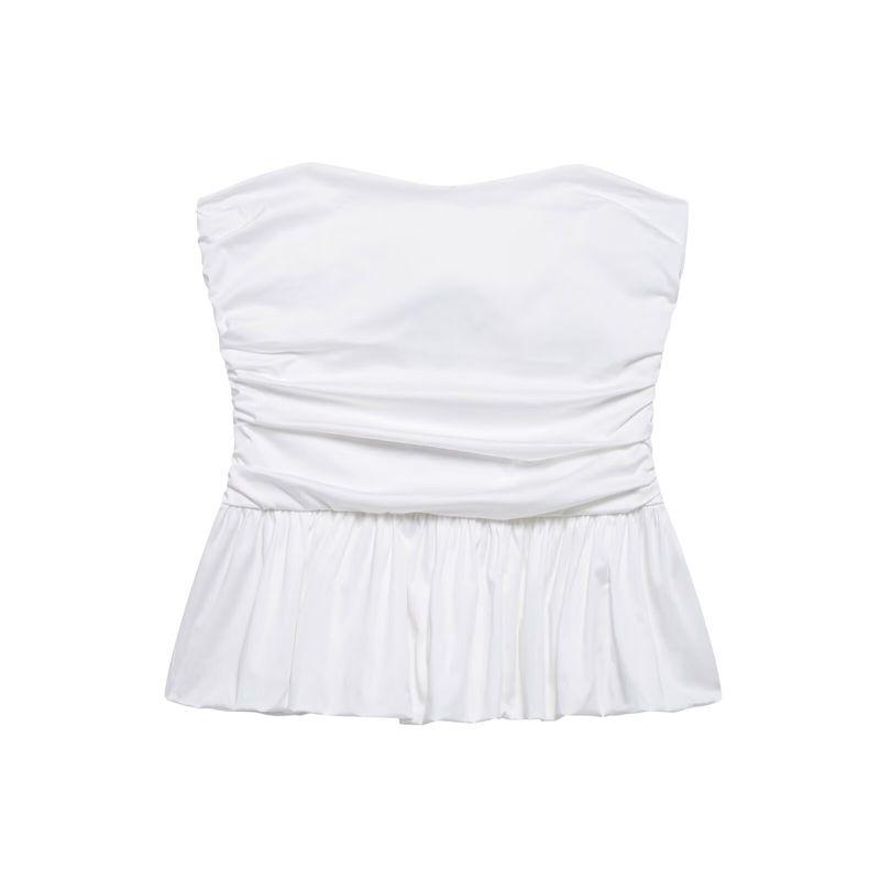 Kaslead New Arrival Women's Clothing Fashion Style Straight Collar off-the-Shoulder Tube Top Tops Skirt 4764018 4764400