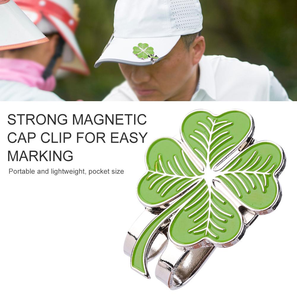 Magnetic Golf Cap Clip Clover Hat Clamp Metal Ball Marker Outdoor Sports Accessory