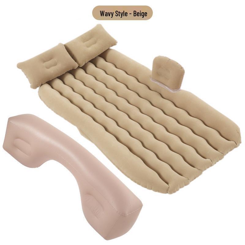 Folding SUV Inflatable Car Bed - PVC Flocking Travel Mattress