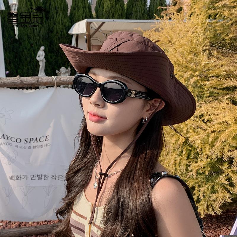 9230 summer big brim sun hat spring and autumn outdoor mountaineering fishing hat female sunshade breathable bucket hat