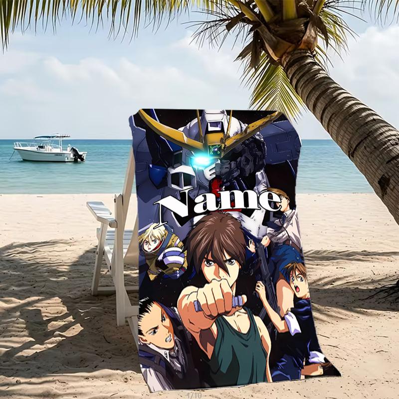 Customizable personalized beach towels Mobile Suit Gundam themed designs.Suitable for the beach, yoga, sports;ideal as beach accessories