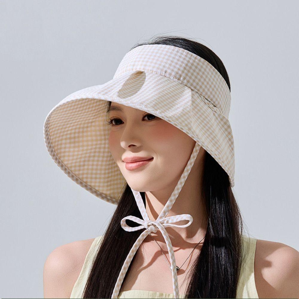 

Foldable Sun Hat UV Protection Women Sun Shade Visors Fashion Empty Top Beach Hat синій