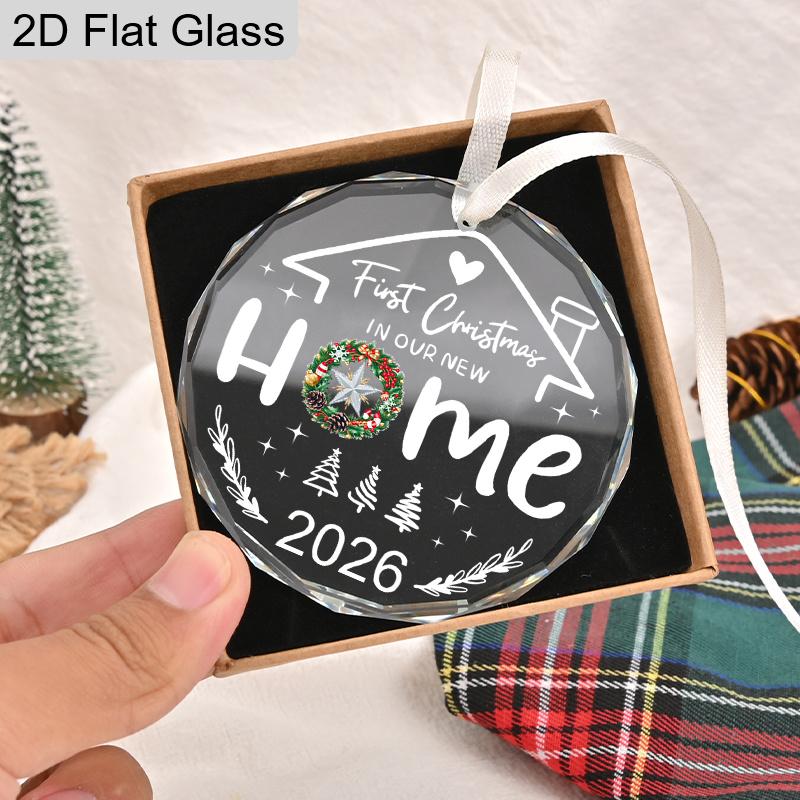 Housewarming Glass Christmas Ornament, New Home Ornament, Christmas Decor, Gifts for New Homeowners, New Home Gift, Festive Decoration Pendants
