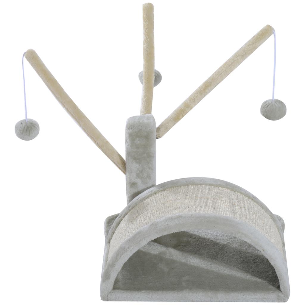 Cat Tree 40 cm Small Cat Tower with Cave, 2 Play Balls, Scratching Mat, Cat Scratching Post, Climbing Tree, for Small & Large Cats, Light Gray