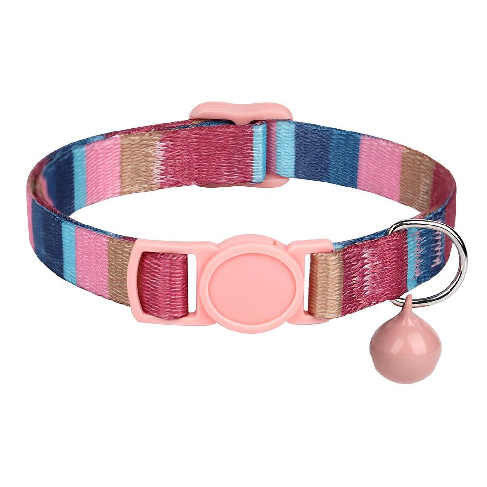 Nylon Cat Collar Quick Release Cat Collars Safety Kitten Puppy Collars Print Necklace With Bell Adjustable Cats Accessories