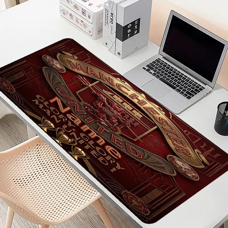Custom Name Personalized Manchester United Pattern Mousepad, Laptop PC Desk Mat, Decorative Desk Mat for Home Keyboard Pad Gift