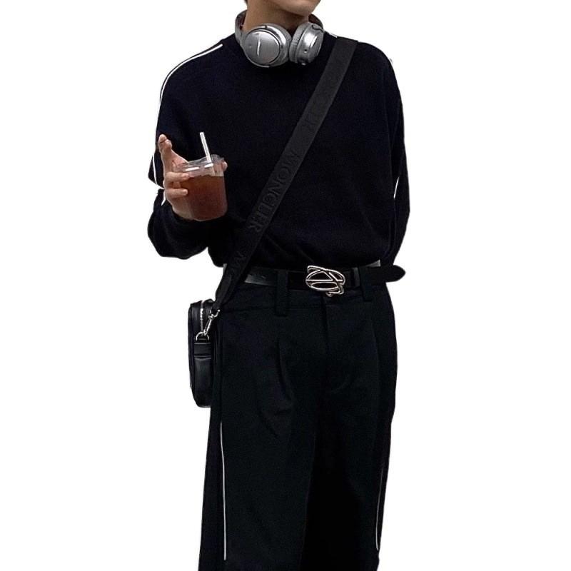 Jedinečná černá kovová přezka Saturnový pásek Pro doplňky k outfitům ve vintage stylu