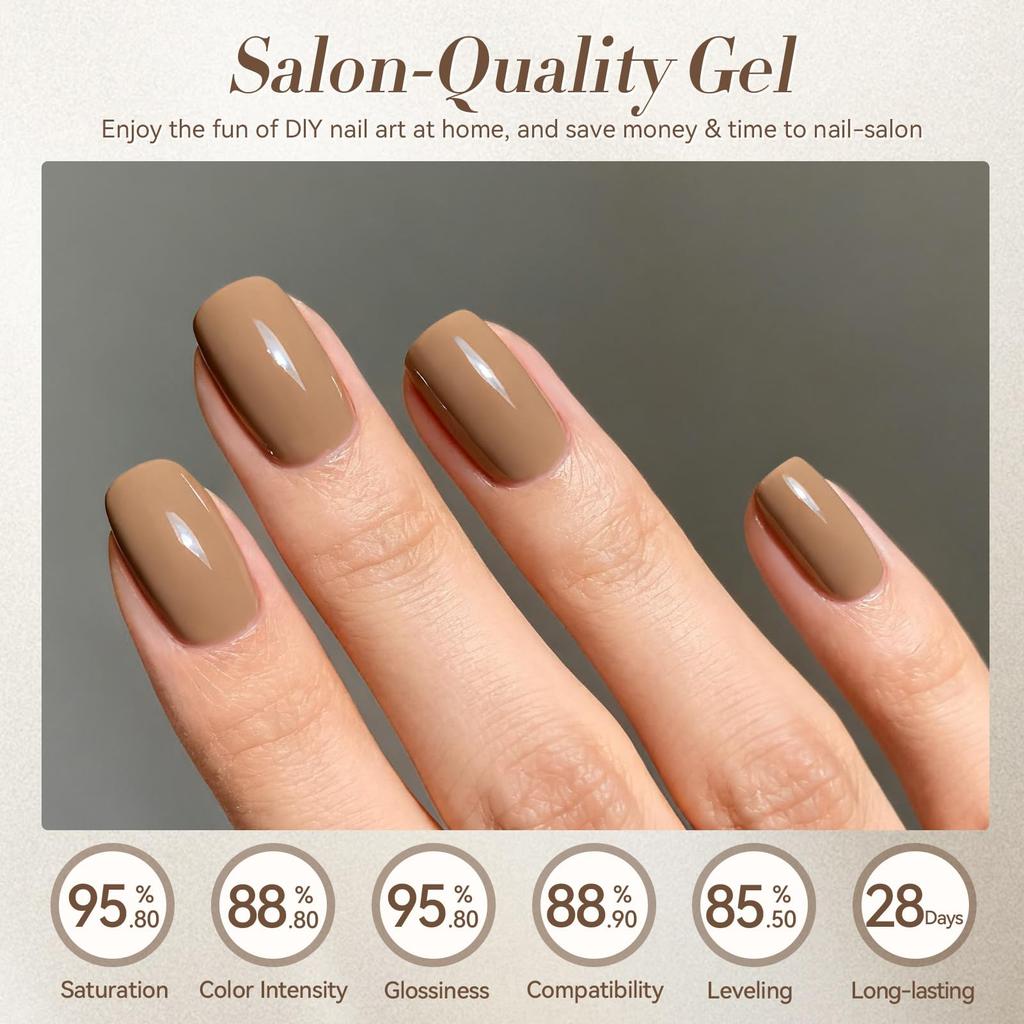 BORN PRETTY 23-Color Gel Nail Polish Set for Autumn/Winter: Brown, Burgundy, Red, Nude, Pink, Base Gel, Glossy & Matte Top Coat Included. Perfect for