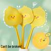 Little Yellow Duck Cartoon Fly Swatter – Durable, Thickened Plastic with Extended Flexible Handle, Large Size.