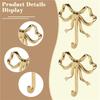 A84X-4 Pack Gold Bow-Knot Hooks Brass Bow Wall Hooks Door Hanger Towel Hooks For Home Bathroom Living Room Kitchen Decor