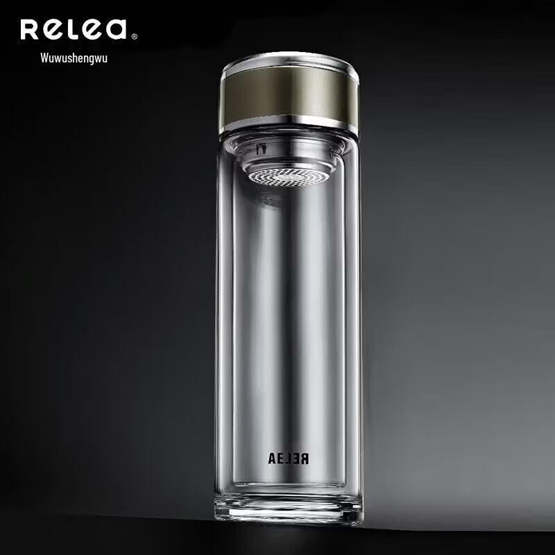 RELEA 320ML Double-Wall Insulated Glass Tea Cup