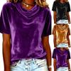 Women's  Color Casual Fashion Pullover With Gold Velvet Top