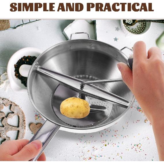 DOITOOL Food Mill Stainless Steel, Food Mill for Tomato Sauce, Applesauce, Puree, Mashed Potatoes, Jams, Food (Silver)