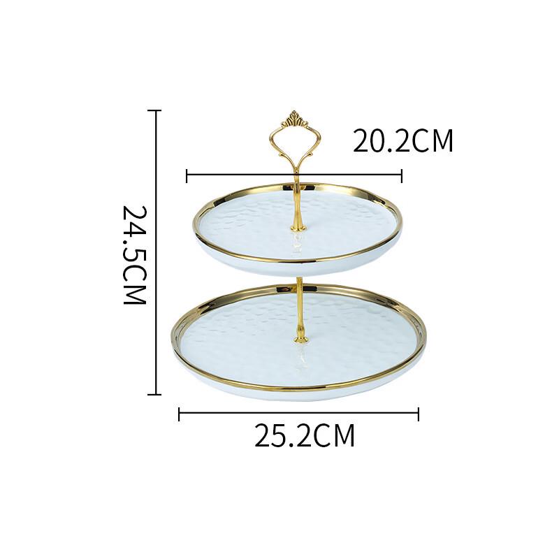 Dark Green Ripple Ceramic Tiered Serving Stand