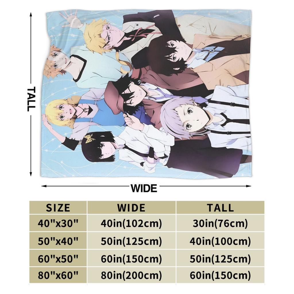 Anime Bungo Stray Dogs Blanket Coral Fleece Plush Print Multi-function Warm Throw Blankets for Sofa Bedroom Bedspreads