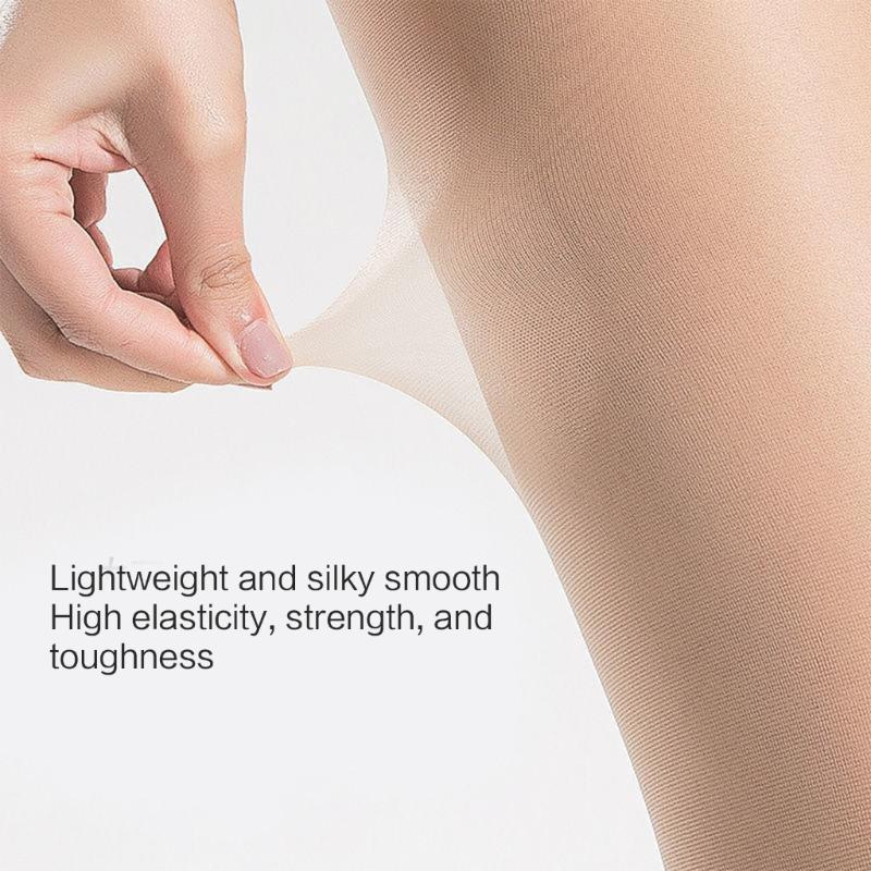 Women Summer Ultra Thin Sheer Footless Stirrup Tights Stockings Solid Color Control Top Silk Pantyhose Dance Leggings