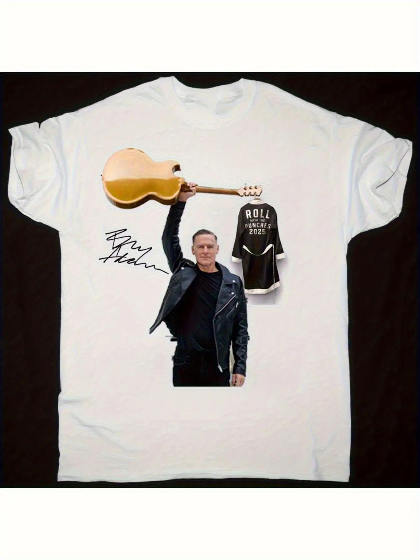 Bryan Adams 2025 Tour T-Shirt - Official Signature & Guitar Graphic Tee XXXL
