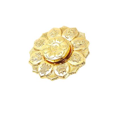Lotus Fingertip Gyro Toy Buddha Eye Spinner Finger Gyro Lotus Wheel Bronze Fingertip Rotate Buddhist Meditation Decoration Gift