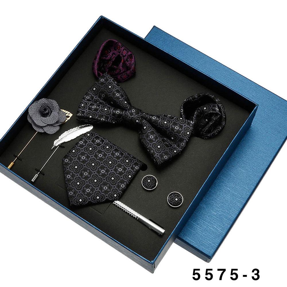 Men's Formal Tie & Pocket Square Eight-Piece Gift Set - High-End Wedding & Business 