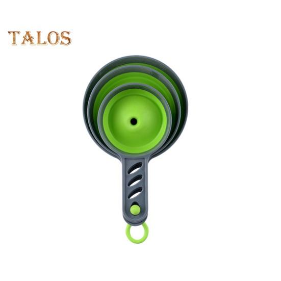 

3 шт. масляная воронка, подвесное отверстие, дизайн, раздача, силиконовые прочные складные кухонные воронки для передачи еды, товары для дома зелёный